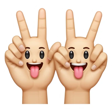 Middle fingers on the side and an emoji sticking the tongue out sticker
