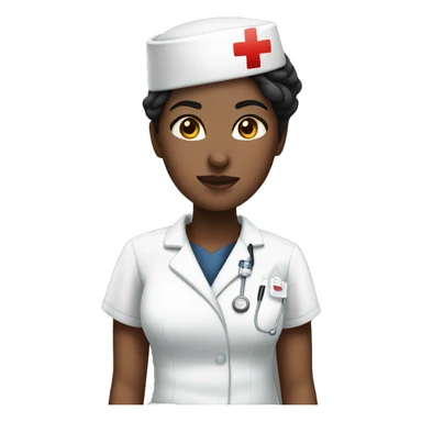 Dark brown hair white skin nurse doing injection sticker