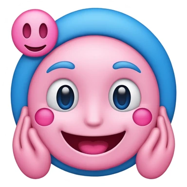 Emoji azul e rosa sticker