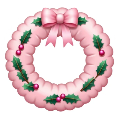 baby pink christmas wreath sticker