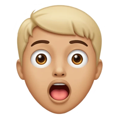 Fes-me un emoji amb una boca se sorpresa exageradament oberta. sticker