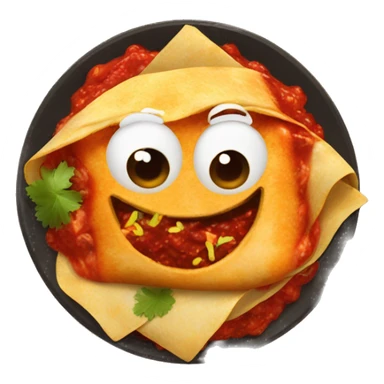 red salsa enchiladas in a plate sticker