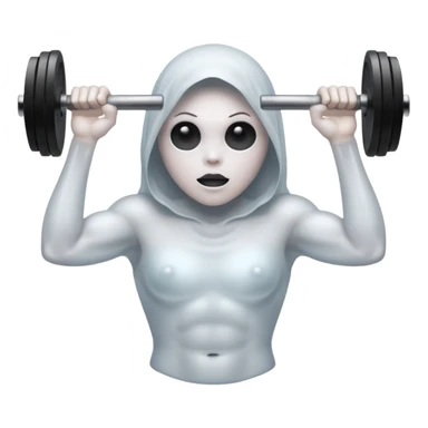 A ghost lifting dumbbells sticker