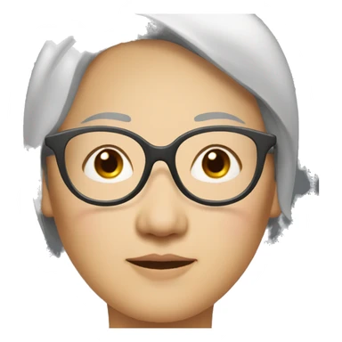 middle aged asian women with  almond shaped eyes and glasses   sticker