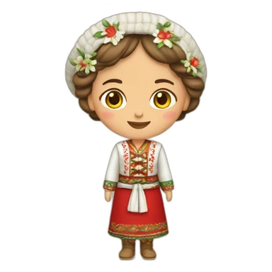 Woman in traditional bulgarian clothing sticker