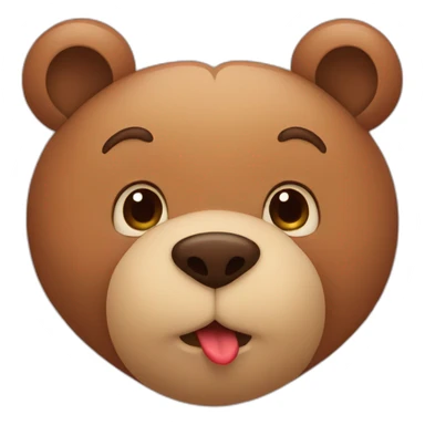 Female bear and male bear kissing, face only, with hearts above them sticker