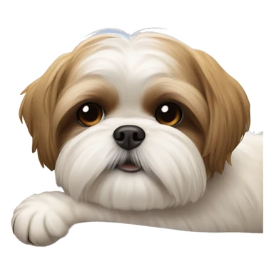 shih tzu laying down in bed  sticker