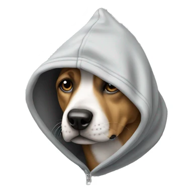 Dog wearing a hoody  sticker