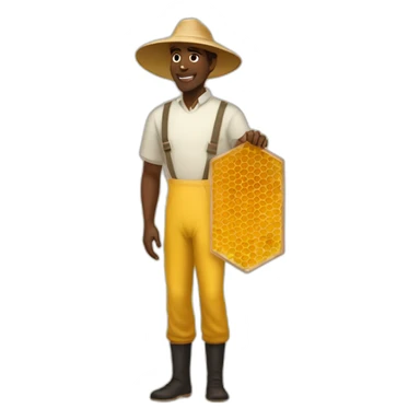 Tall black man beekeeper with honeycomb full body sticker