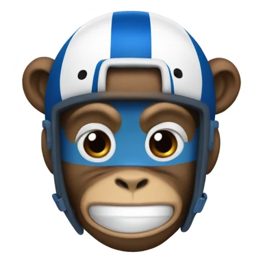 Monkey in blue football uniform with number 24 sticker