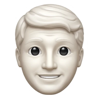 Marble style statue of man face happy sticker