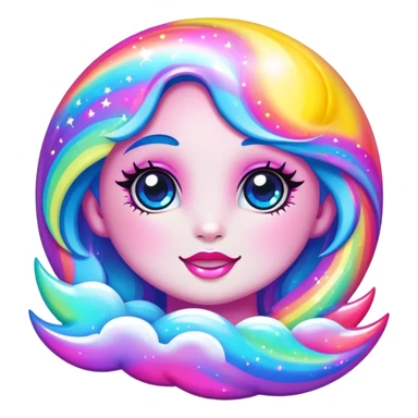 Lisa Frank moon sticker