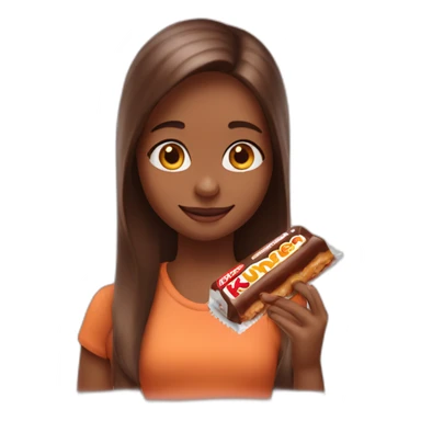 girl eat kinder bueno sticker