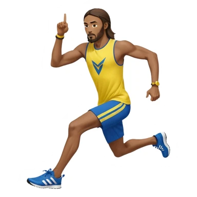 jesus in adidas clothes looking cool doing Usain bolt's move sticker