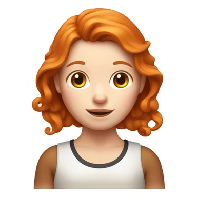 Ginger girl with a cow  sticker