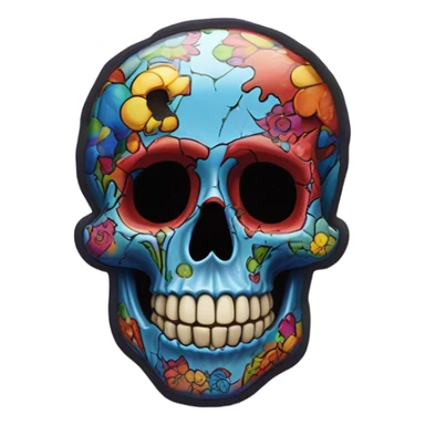 grateful dead skull with bears sticker