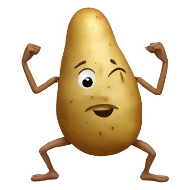 potato with human limbs doing the splits sticker