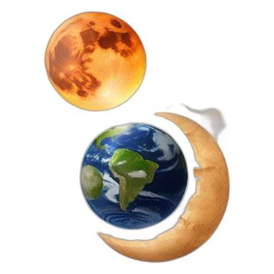 earth and moon colliding sticker