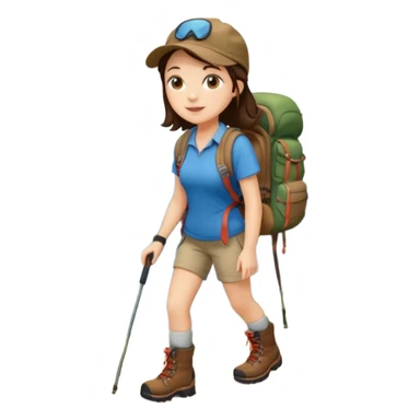 Brunette girl hiking sticker