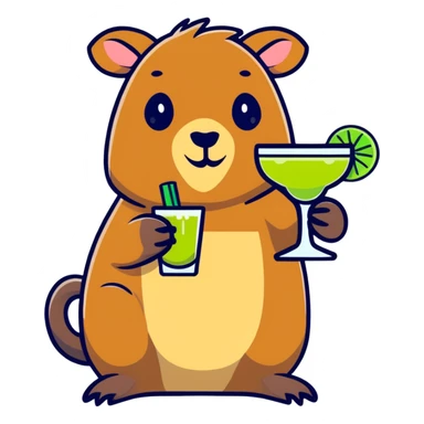 Capybara drinking a margarita  sticker