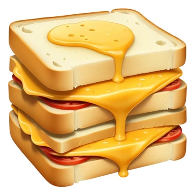 A sandwich baked with white bread square form with only cheese  sticker