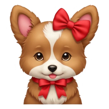 Cute puppy with bow sticker