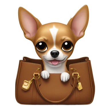 Chiahuahua in brown birkin bag sticker