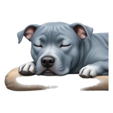 Blueish gray Staffy sleeping sticker