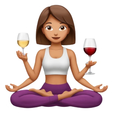 Girl doing yoga and drinking wine sticker