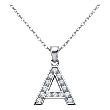 Diamond necklace with the small letter A pendant  sticker
