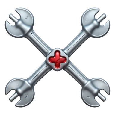 Emoji-style metallic bones with traces of blood, steel texture, dark dramatic tone, clean background sticker