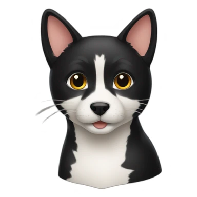 a black cat with a shiba inu sticker