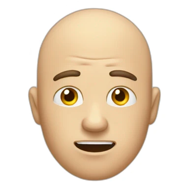 stressed man with bald spot on the top of his head and a lot of hair on the sides, sticker