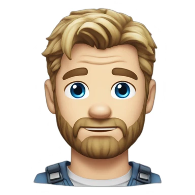 chris-hemsworth blue eyes cartoon wearing shirt sticker
