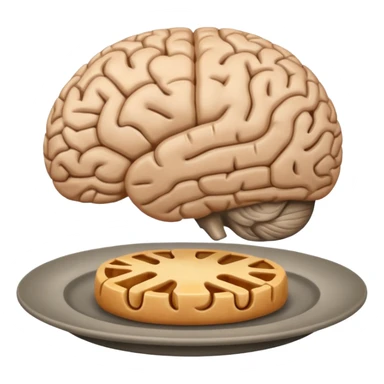 Brain on a plate next to head  sticker