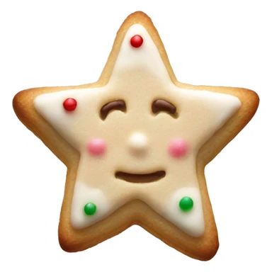 Single Christmas Cookie star shaped sugar glazed  sticker