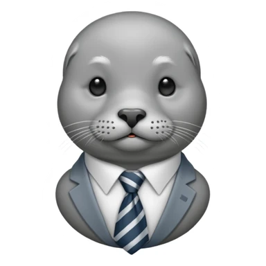 long mustached seal with tie sticker