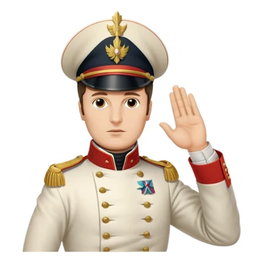 Napoleon Bonaparte saluting his soldiers sticker