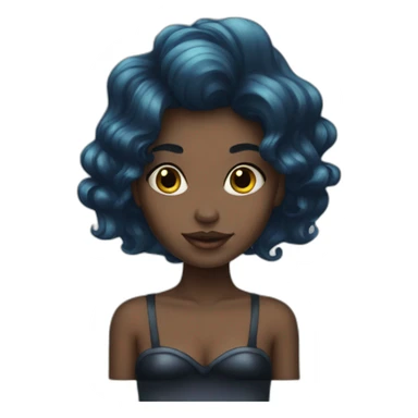 mermaid poisson noir girl sticker