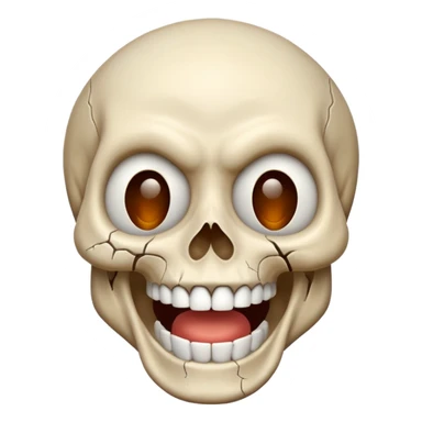 Skull laughing goofy sticker