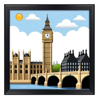 big ben london no image border sticker