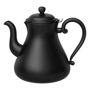 It’s got that round, bulbous base at the bottom, a curved handle on one side, and a slender neck that flares out a bit at the top. It’s all black, really smooth, and has that traditional Ethiopian coffee pot vibe sticker