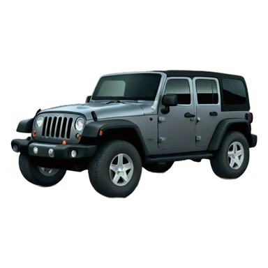 Dark grey 4 door jeep wrangler soft top sticker