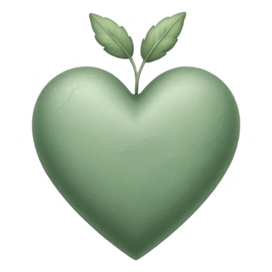 sage green heart, sketched sticker