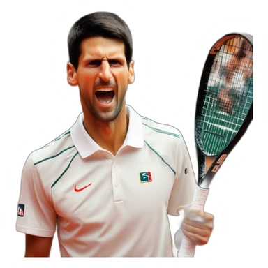 novak djokovic when he win roland garros sticker