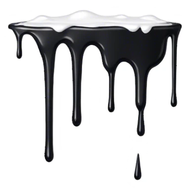 a black cartoon styled hole dripping white paint  sticker
