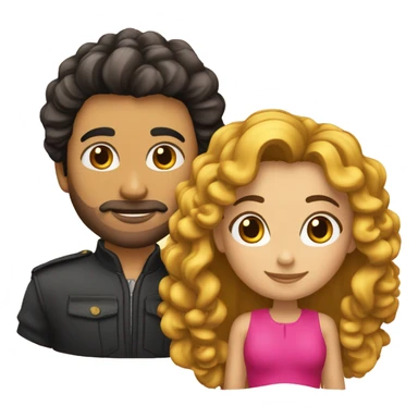 Pareja de chico de pelo rizado y chica pelinegra sticker