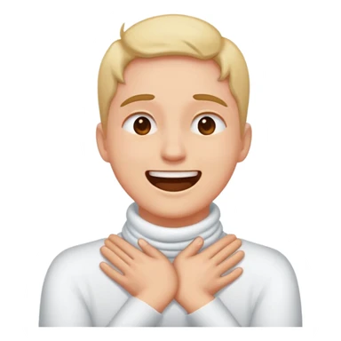 hands crossed on neck dying of laughter sticker