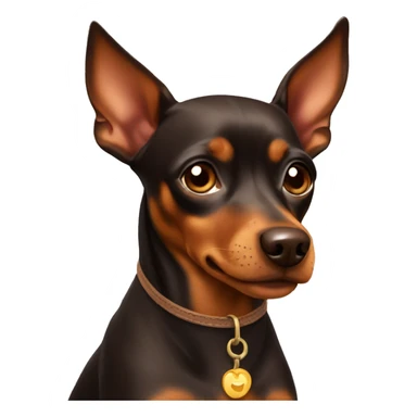 Brown miniature pinscher dog sticker