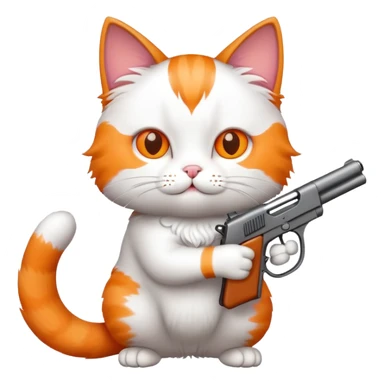 cat with a gun sticker